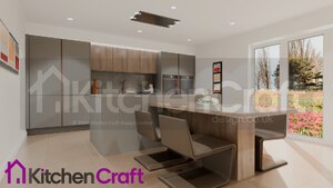 German Hacker Handleless Kitchen in Greige - Porto Range