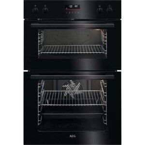 AEG 6000 Series DCE531160B Built-In Electric Double Oven, Black, Ex-Display