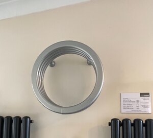 Bisque Hot Hoop Radiator Silver Aluminium Towel Rail - Ex-Display