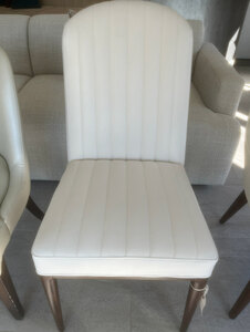 New Ex-Display Bespoke Made Smooth Cream Chunky Ribbed Dining Chair