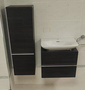 Laufen Palace Vanity Unit 550mm & Wall Cabinet (Anthracite Oak) Ex-Display
