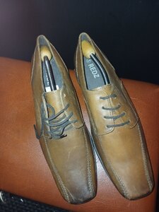 Gents-Redz Formal Brown Leather Shoes Uk 10 Ex-Display