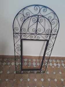 Ornate Wrought Iron Moroccan Mirror Frame No Glass Ex-Display 44 x 91cm