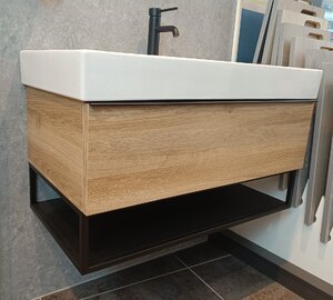 Ex-Display HiB Aeon 85cm Wall Hung Bathroom Vanity Unit, Basin and Taps