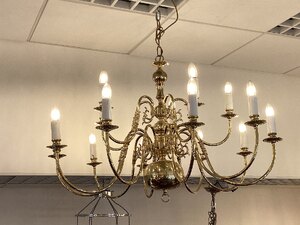 Pedret 2512/10+5 Polish Brass Two Tier 15 Light Chandelier Ex-Display