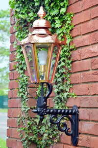 Used Ex-Display 88cm Deluxe Copper Hexagonal Garden Wall Light Set With Bracket