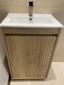 Ex-Display Crosswater Flute Floor Mounted Basin Unit with Glide II Tap Brushed Stainless