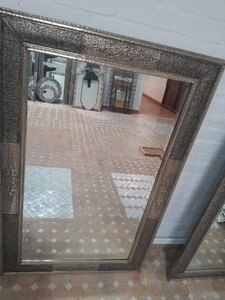 White Metal Moroccan Mirror Ex-Display - 91 x 141cm