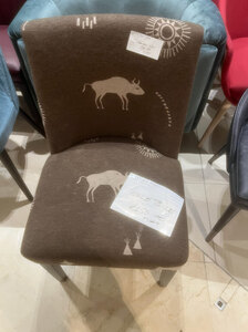 New Ex-Display Bespoke Made Brown Yak Fabric Dining Chair