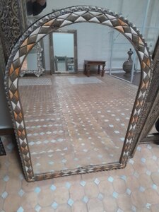 Moroccan Bone Encrusted Mirror Ex-Display - 71 x H102cm