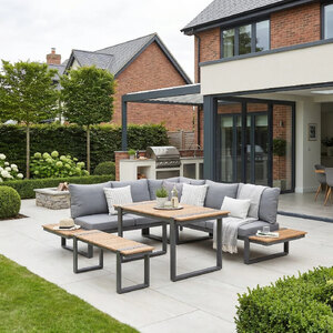 Ex-Demo Candour Sorrento Corner Sofa Outdoor Dining Set / Garden Furniture