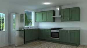 Fir Green Shaker Kitchen Units | Rigid Built 18mm MFC | Blum Soft Close | 53-Piece Set