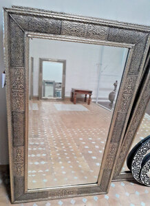 White Metal Moroccan Mirror Ex-Display – 80 x H131cm