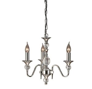 Ex-Display Interiors 1900 Polina Polished Nickel Finish Chandelier, 3x E14