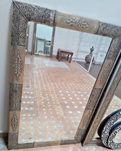 White Metal Moroccan Mirror Ex-Display - 80 x 131cm