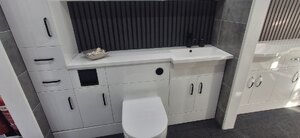 Ex-Display White Gloss Modular Furniture Units With Resin Basin Right Hand