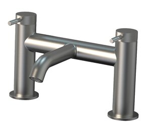 Knurled Deck Mounted Bath Filler Tap - Brushed Nickel - Ex-Display