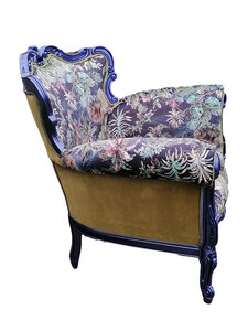 Ex-Display Newly Upholstered Vintage Botanical Arm Chair - Part of Set