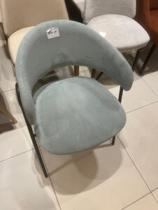 Ex-Display Blue Fabric Dining Chair, 45cm Seat Height, 40cm Tall