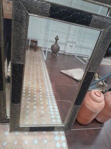 White Metal & Wood Moroccan Mirror Ex-Display - 90 x H141cm
