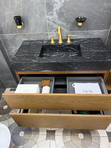 Ex-Display Bespoke Black Marble Basin & Unit 1000 x 500mm 3 Tap Holes