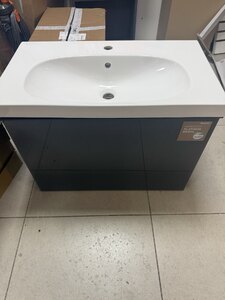 Geberit Acanto 750mm Lava Glass Fronted Vanity Unit and Basin - Ex-Display