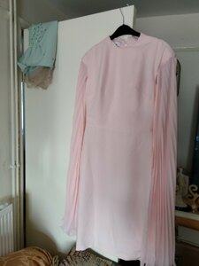 LT Lanting Bride Ex-Display Wedding Dress, Size 12, Pink, Long Pleated Sleeves