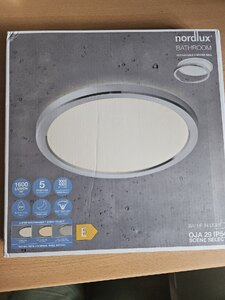 Nordlux Oja 29 Flush Bathroom Ceiling Light, White/Chrome Ex-Display