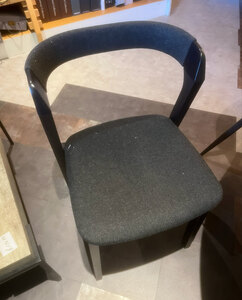 New Ex-Display Bespoke Made Grey Fabric Dining Chair with Fine Back
