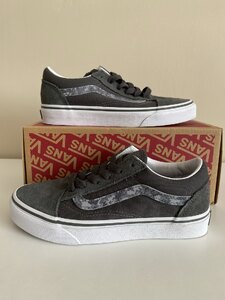 Vans Old Skool Unisex Kids Trainers UK 2.5 Grey White Ex-Display