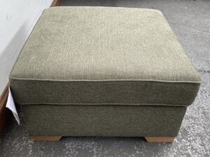 NEXT Upholstered Square Storage Footstool in Moss Green Chenille - Ex-Display