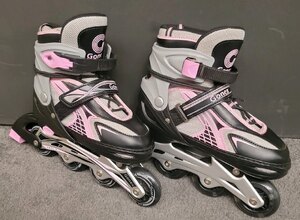 Kids Adjustable Rollerblades Pink Black Size 13 Light Up Wheels, Ex-Display