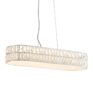 Ex-Display Verina Linear Pendant in Crystal and Chrome with Integrated LED