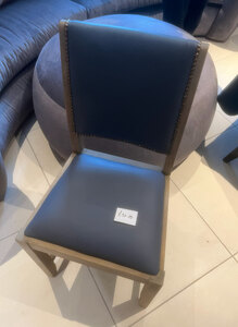 New Ex-Display Bespoke Navy Brass Studded Dining Chair, Three in Stock