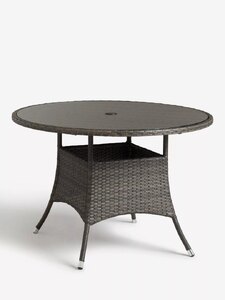 Ex-Display John Lewis Alora 4-Seater Garden Dining Table, Brown/Grey