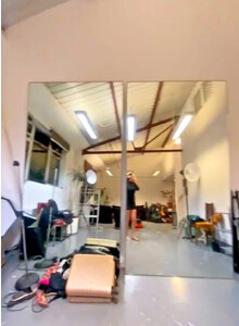 Pair of Huge Ex-Display Mirrors with Thin Gold Frames