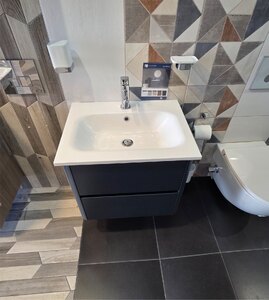 Calypso Sora 610mm Wall Hung Vanity Unit, Basin & Tap - Adriatic Blue - Ex-Display