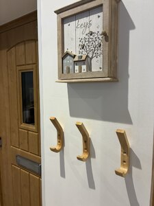 Solid Light Oak Designer Coat Hooks - Set of 7 - Ex-Display