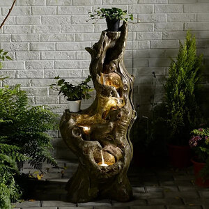 Bumilgar 5-Tier Outdoor Waterfall Fountain with LED Lights, Ex-Display