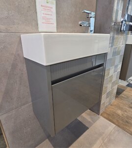 GSI Cloakroom Basin & Wall Hung Unit in Gloss Grey with Eastbrook Tap - Ex-Display