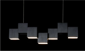 Grossmann Rocks Five Lamp Pendant Ceiling Light In Black - Ex-Display