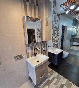 VitrA M-Line Bathroom Set with Vanity Unit, Basin, Tap, Tall Unit and Mirror - Ex-Display