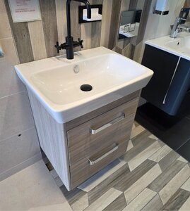 VitrA M-Line 600mm Vanity Unit, Basin & Tap - Oak Driftwood - Ex-Display