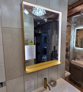 Emporio Bagno Fenice LED Mirror 800 x 600mm, Brushed Gold - Ex-Display