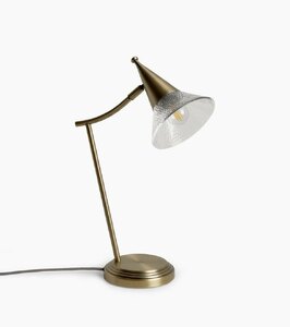 Boxed Ex-Display John Lewis & Partners Trumpet Touch Desk Lamp, Antique Brass