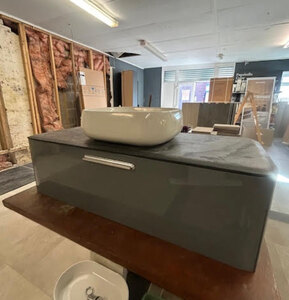 Arblu Solid Oak Vanity Unit And Basin 1460w X 500d X 250hmm Ex-Display