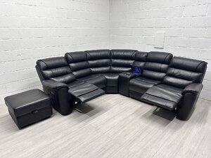 Ex-Display La Z Boy Cleveland Black Leather Corner Sofa Rrp 7399