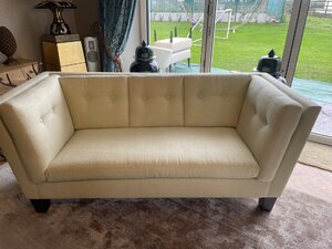 Ex-Display George Smith Lancelot 3 Seater Sofa Cream Beige Asti Fabric