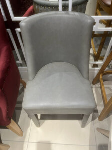 New Ex-Display Bespoke Made Grey Dining Chair with Button Back, In Stock