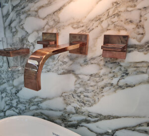 Ex-Display Dornbracht Mem 3 Hole Wall Mounted Basin Mixer 200mm in Cyprum